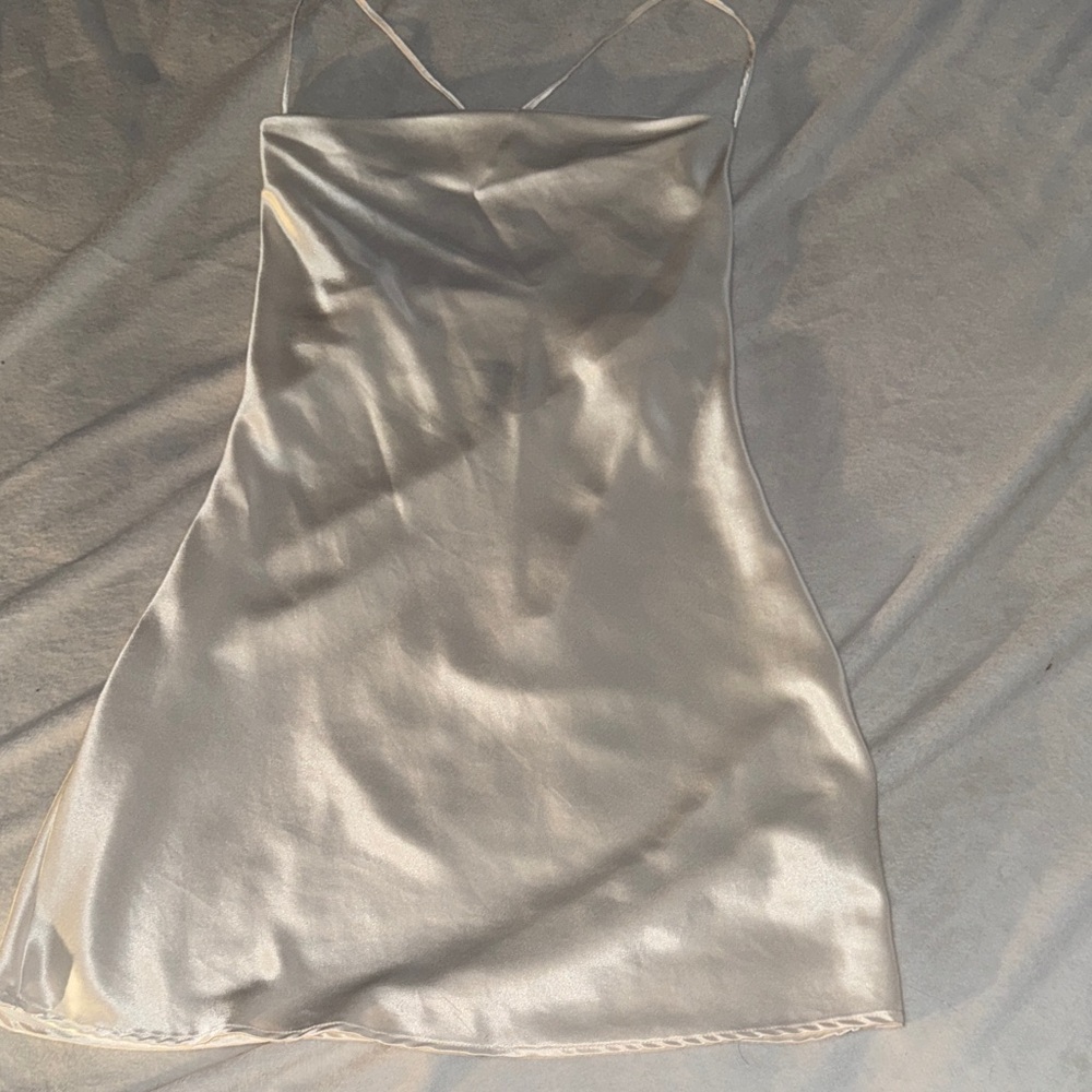 H&M Shimmering Silver Satin dress